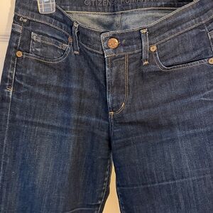 Citizens Of Humanity ELSON Dark Blue Straight Leg Fringe Jeans